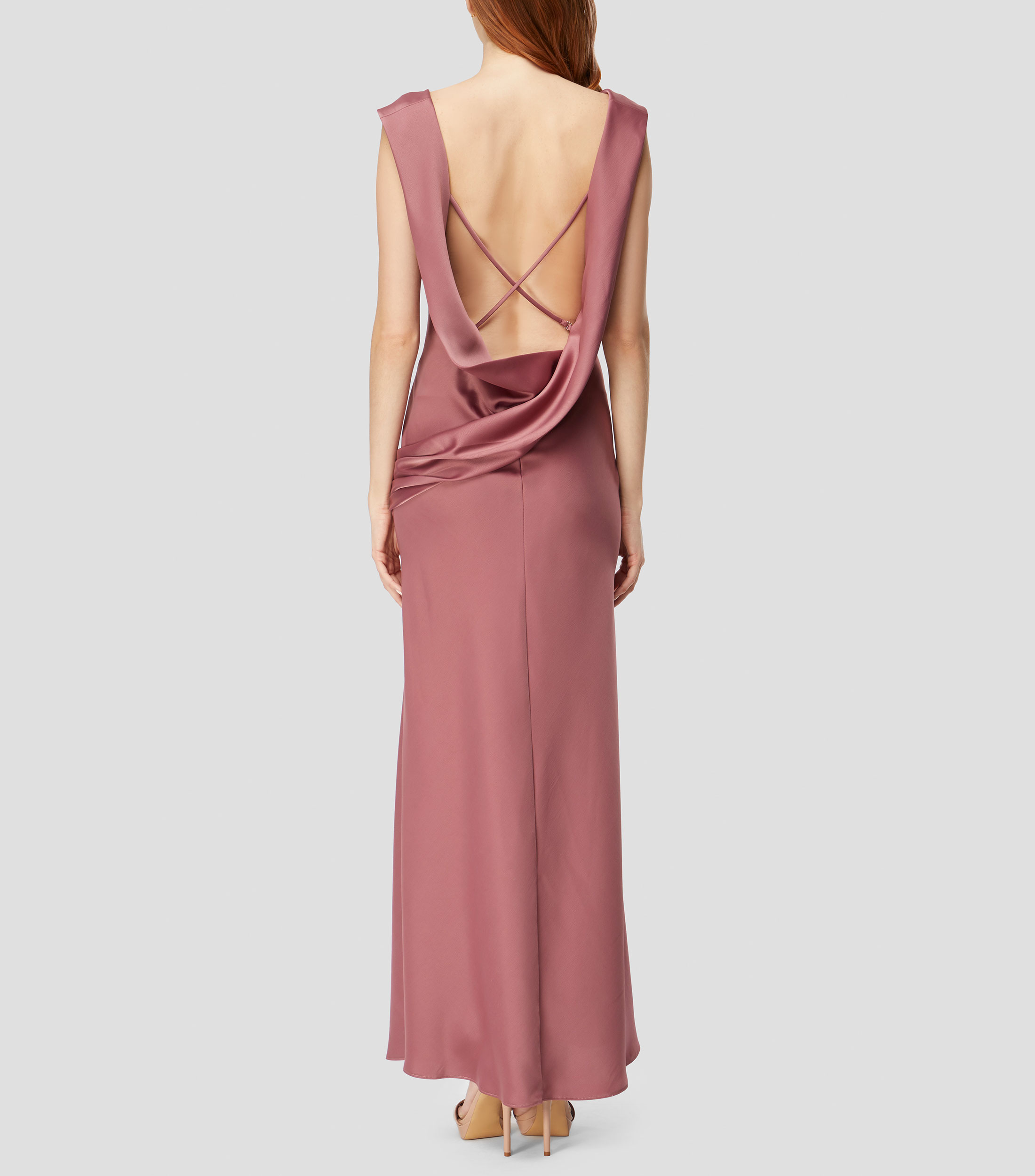 Vestido de fiesta largo liso Mujer